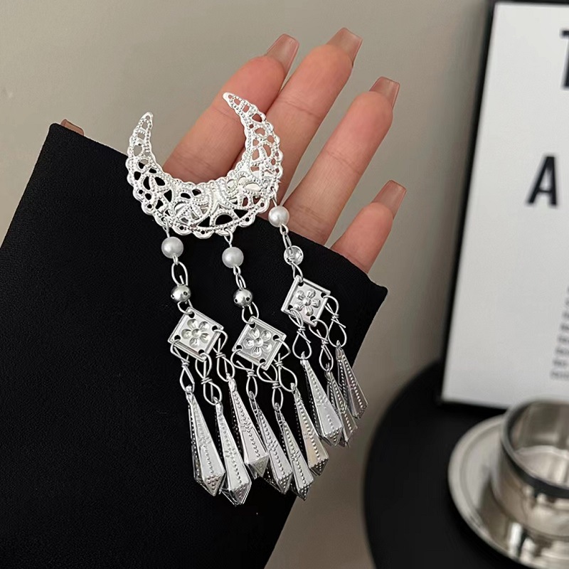 1Pc Ethnic Style Silvery Cresc - Ethnic Fashion Walk ulasan dan harga