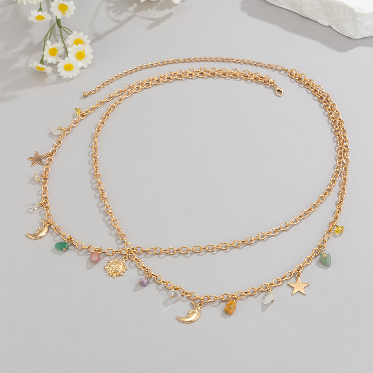 Boho Star Moon Sun Pendant Wai - Ethnic Fashion Girls ulasan dan harga