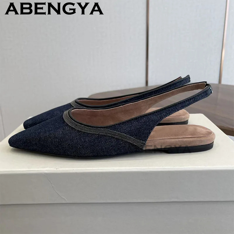 Pointy Toe Flat Heel Sandals f - Ethnic Fashion Walk ulasan dan harga