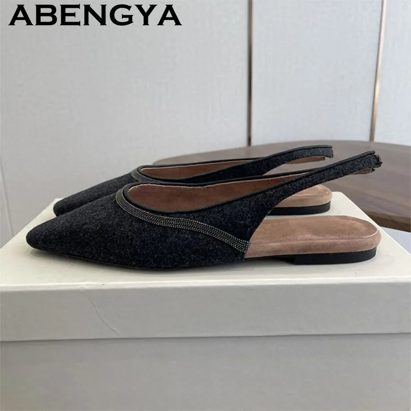 Pointy Toe Flat Heel Sandals f - Ethnic Fashion Walk ulasan dan harga