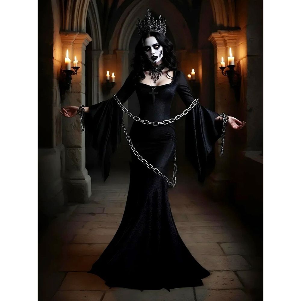Gothic  Bat Witch Long Dress H - Ethnic Clothing & Online Fashion Store Khaadi Pk ulasan dan harga