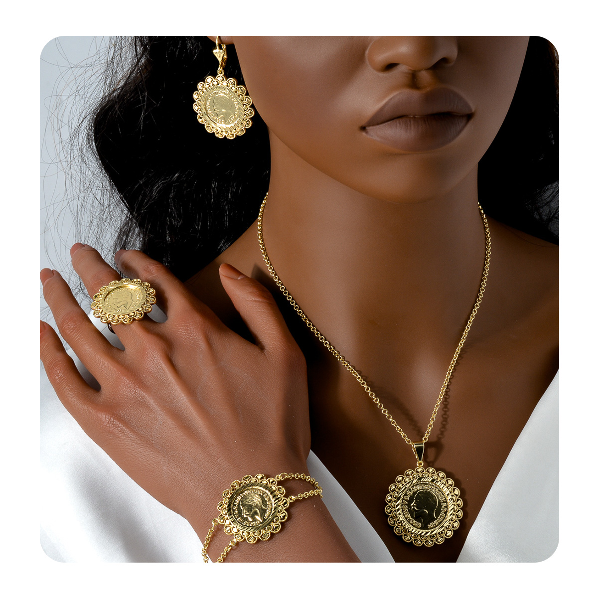 Vintage Coin Portrait Jewelry  - Ethnic Fashion Dubai ulasan dan harga