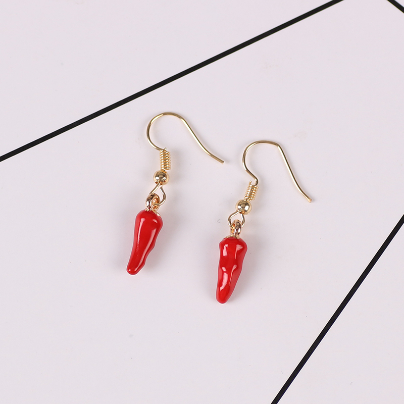 Cute Red Pepper Earrings Pendi - Ethnic Fashion Sale ulasan dan harga