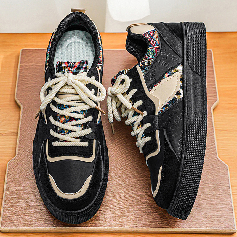 Men's Vintage Patchwork Platfo - Ethnic Fashion Walk ulasan dan harga