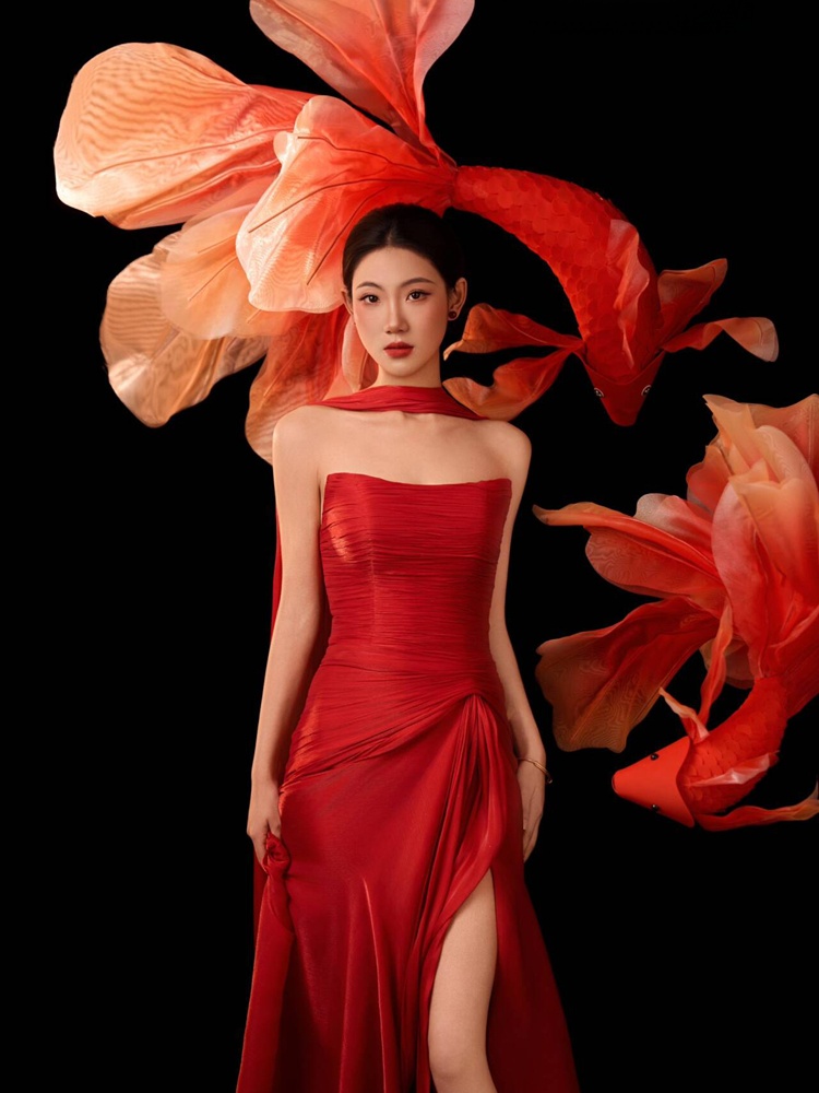 2026 New Year Red Lucky Carp C - Ethnic Fashion Shoot ulasan dan harga