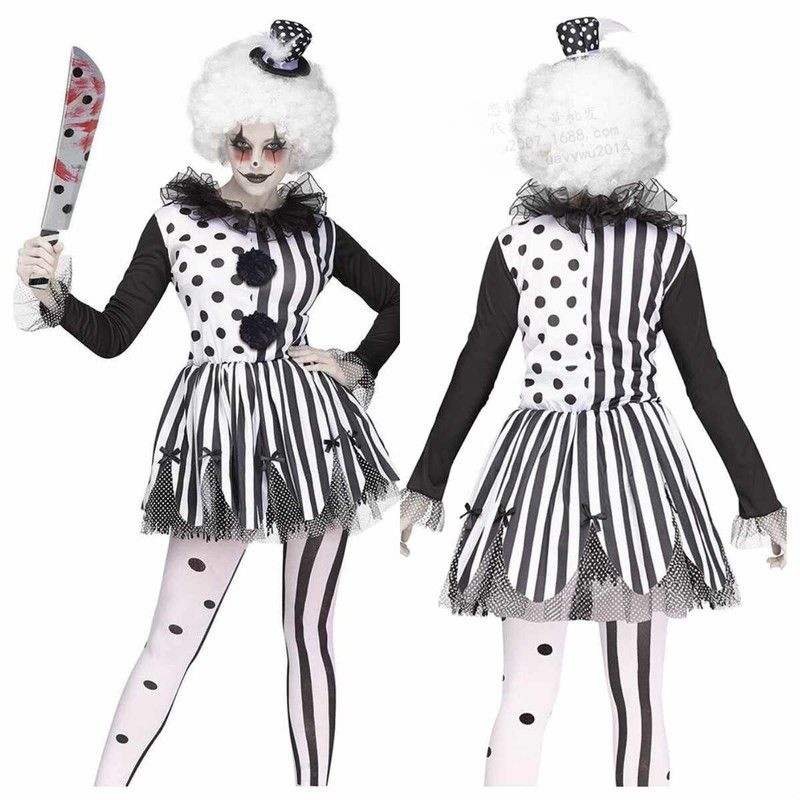 New Black And White Clown Dres - Ethnic Fashion Dress ulasan dan harga